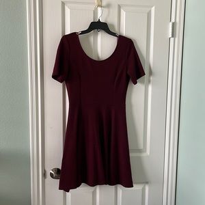 Burgundy fit & flare dress size L
